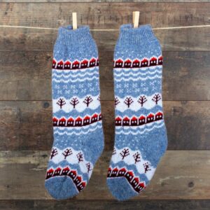 Chaussettes mi-mas en laine - Akulinka