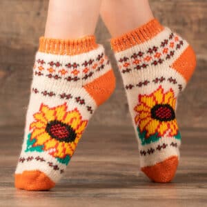 Chaussettes en laine pour baskets - Tournesol